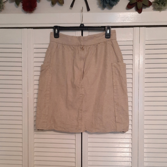 Anthropologie cartonnier casetta champagne linen skirt sz 8 *K - Picture 5 of 7